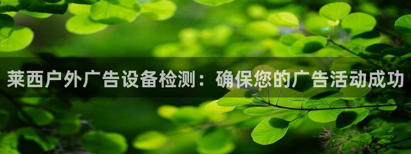 杏宇平台登录步骤图：莱西户外广告设备检测：确保您的广告活动成功