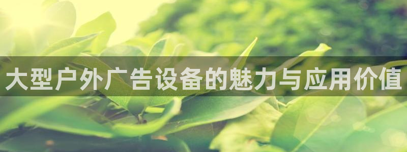 杏宇平台总代理：大型户外广告设备的魅力与